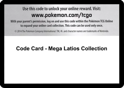 Code Card - Mega Latios Collection — XY - Roaring Skies