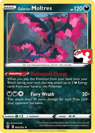 Galarian Moltres - 093/203 — Prize Pack Series Cards