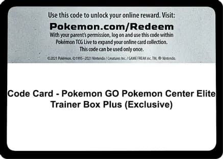Code Card - Pokemon GO Pokemon Center Elite Trainer Box Plus (Exclusive) — Pokemon GO