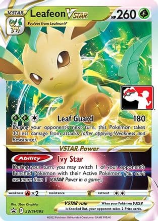 Leafeon VSTAR - SWSH195 — Prize Pack Series Cards