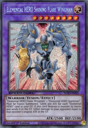 Elemental HERO Shining Flare Wingman (Secret Rare) — Speed Duel GX: Duelists of Shadows