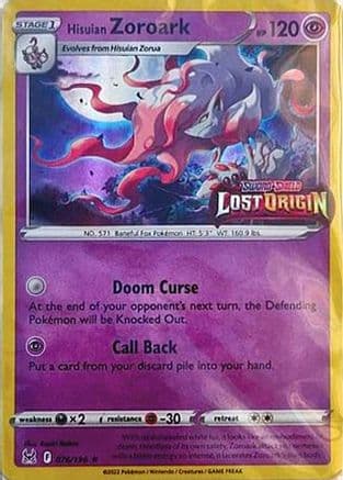 Hisuian Zoroark - 076/196 (Lost Origin Stamped) — Miscellaneous Cards & Products