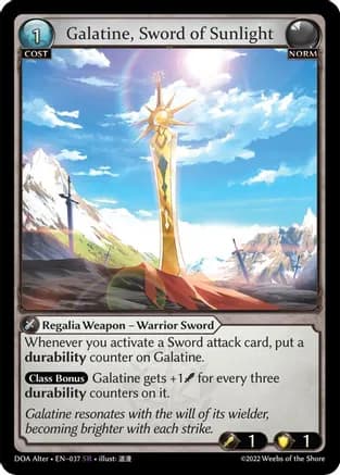 Galatine, Sword of Sunlight — Dawn of Ashes Alter Edition