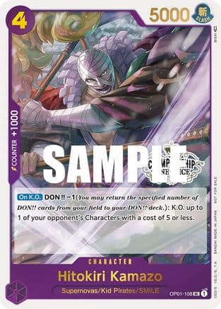Hitokiri Kamazo (Store Championship Participation Pack) — One Piece Promotion Cards