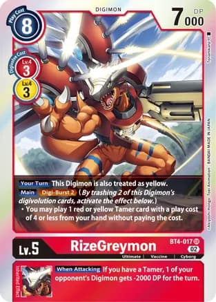 RizeGreymon - BT4-017 (Resurgence Booster Reprint) — Resurgence Booster