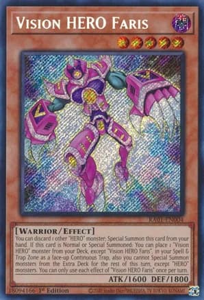 Vision HERO Faris (Secret Rare) — 25th Anniversary Rarity Collection