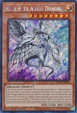 Blue-Eyes Abyss Dragon (Platinum Secret Rare) — 25th Anniversary Rarity Collection