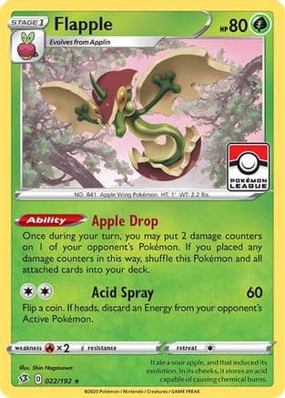 Flapple - 022/192 (League Promo) — League & Championship Cards