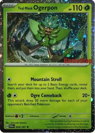 Teal Mask Ogerpon (Cosmos Holo) (Gamestop Exclusive) — Miscellaneous Cards & Products