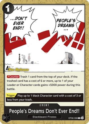 People's Dreams Don't Ever End!! — Two Legends Pre-Release Cards