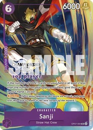 Sanji (Championship 2024 Top Player Pack) — One Piece Promotion Cards