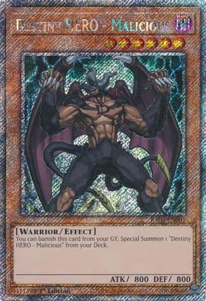 Destiny HERO - Malicious (Platinum Secret Rare) — Quarter Century Bonanza