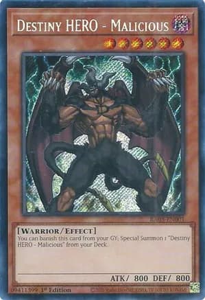 Destiny HERO - Malicious (Secret Rare) — Quarter Century Bonanza