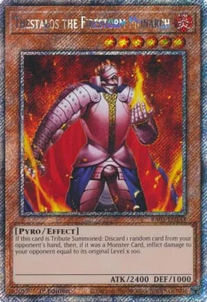 Thestalos the Firestorm Monarch (Platinum Secret Rare) — Quarter Century Bonanza