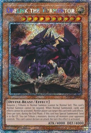 Obelisk the Tormentor (Platinum Secret Rare) — Quarter Century Bonanza