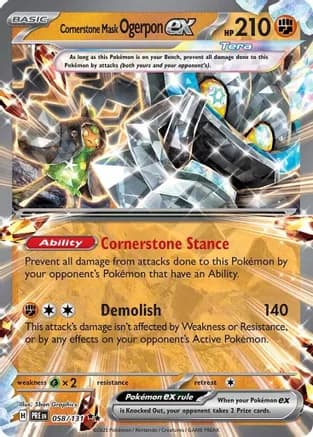 Cornerstone Mask Ogerpon ex - 058/131 — SV: Prismatic Evolutions