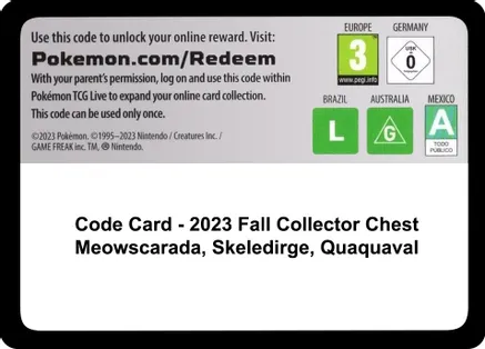 Code Card - Fall 2023 Collector Chest — Miscellaneous Cards & Products