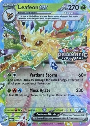 Leafeon ex - 006/131 (Prismatic Evolutions Stamp) — Miscellaneous Cards & Products