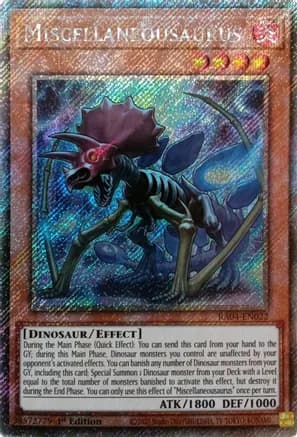 Miscellaneousaurus (Platinum Secret Rare) — Quarter Century Stampede