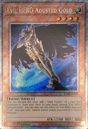Evil HERO Adusted Gold (Platinum Secret Rare) — Quarter Century Stampede