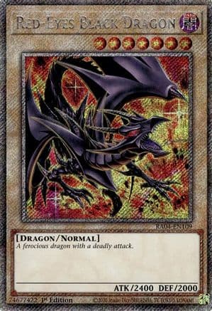 Red-Eyes Black Dragon (8th Art) (Platinum Secret Rare) — Quarter Century Stampede