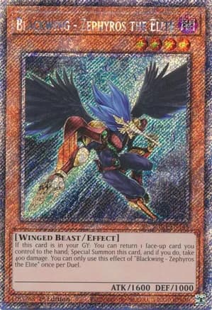 Blackwing - Zephyros the Elite (Platinum Secret Rare) — Quarter Century Stampede