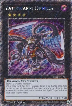 Evilswarm Ophion (Platinum Secret Rare) — Quarter Century Stampede
