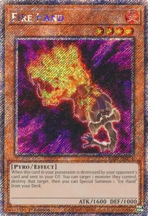 Fire Hand (Platinum Secret Rare) — Quarter Century Stampede