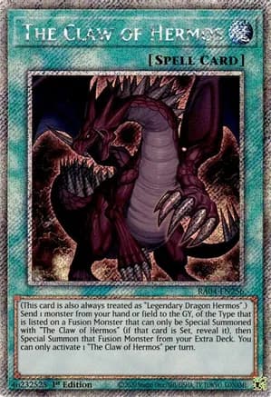 The Claw of Hermos (Platinum Secret Rare) — Quarter Century Stampede