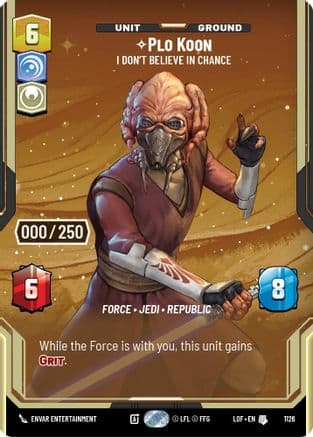 Plo Koon - I Don't Believe in Chance (Serialized) — Legends of the Force