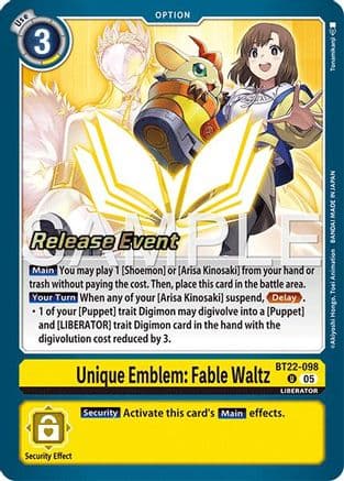 Unique Emblem: Fable Waltz — Cyber Eden Release Event Cards
