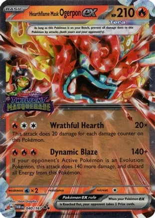 Hearthflame Mask Ogerpon ex (Twilight Masquerade Stamp) — Miscellaneous Cards & Products