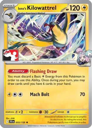 Iono's Kilowattrel - 055/159 — Prize Pack Series Cards