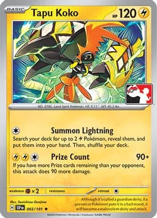 Tapu Koko - 065/191 — Prize Pack Series Cards