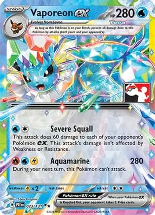 Vaporeon ex - 023/131 — Prize Pack Series Cards