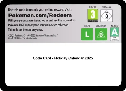 Code Card - Holiday Calendar 2025 — Miscellaneous Cards & Products
