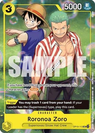 Roronoa Zoro (Learn Together Deck Set - Set Sail Event) — One Piece Promotion Cards
