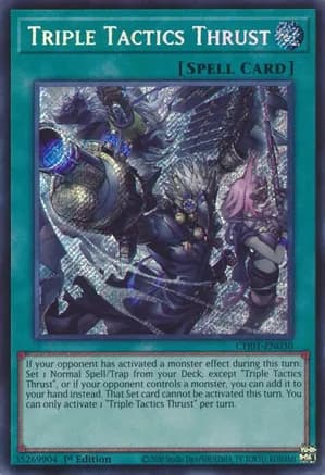 Triple Tactics Thrust (Secret Rare) — THE CHRONICLES DECK: The Fallen & The Virtuous (All-Foil Edition)