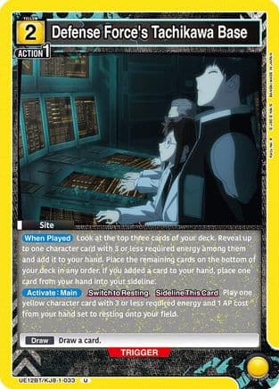 Defense Force's Tachikawa Base — UE12BT: Kaiju No. 8