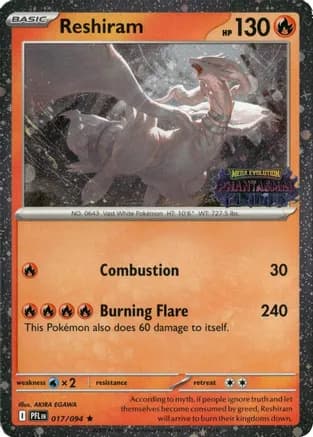 Reshiram (Phantasmal Flames Stamped) — Miscellaneous Cards & Products