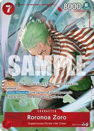 Roronoa Zoro - OP14-015 (Alternate Art) — The Azure Sea's Seven