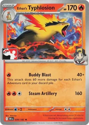 Ethan's Typhlosion - 034/182 — Prize Pack Series Cards