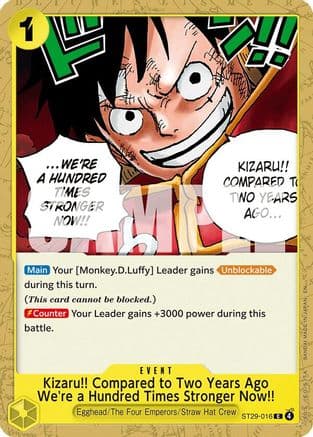 Kizaru!! Compared to Two Years Ago We're a Hundred Times Stronger Now!! — Starter Deck 29: Egghead