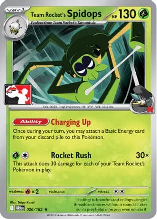 Team Rocket's Spidops - 020/182 — Prize Pack Series Cards