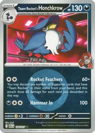 Team Rocket's Honchkrow (Energy Symbol Pattern) — ME: Ascended Heroes