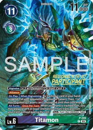 Titamon (Regionals 26-27 Season 1 Participant) — Digimon Promotion Cards