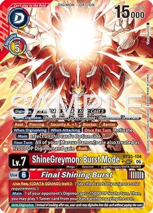 ShineGreymon: Burst Mode // Final Shining Burst (Alternate Art) — Dual Revolution