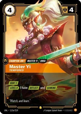Master Yi - Tempered (Alternate Art) — Unleashed
