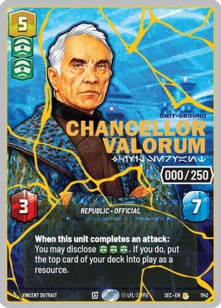 Chancellor Valorum - Civil Servant (Serialized) (Gold) — Secrets of Power