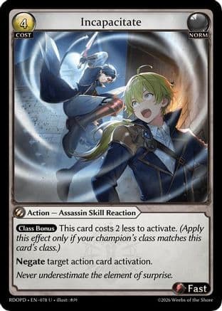 Incapacitate — Radiant Origins: Pantheon